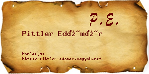 Pittler Edömér névjegykártya